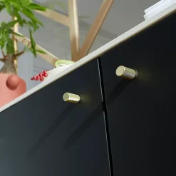 Poignée de meuble de cuisine GoodHome Dukkah effet laiton L. 1,8 cm, 2 pièces