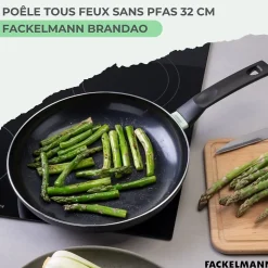 Poêle 30 cm aluminium revêtement céramique antiadhésif sans PFAS Fackelmann Brandao