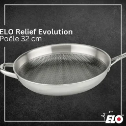Poêle 32 cm en inox 18/10 Elo Relief Evolution