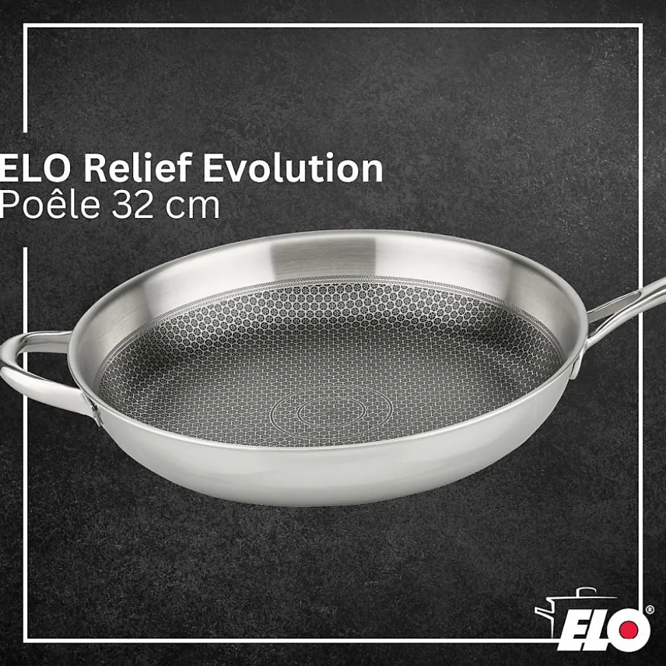 Poêle 32 cm en inox 18/10 Elo Relief Evolution