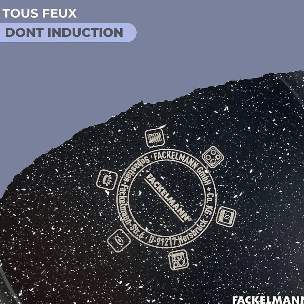 Poêle 24 cm fonte alu revêtement antiadhésif céramique sans PFAS Fackelmann