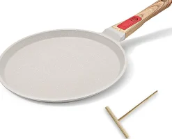 Poêle à Crêpes 20 cm avec Poignée Amovible blanc