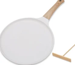 Poêle à crêpes 28 cm blanc marron