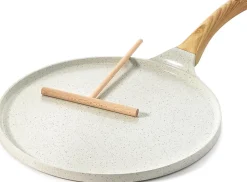 Poêle à crêpes 30 cm revêtement granit suisse ILAG blanc marron