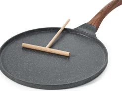 Poêle à Crêpes avec Revêtement Antiadhésive en Granit Suisse 30cm noir