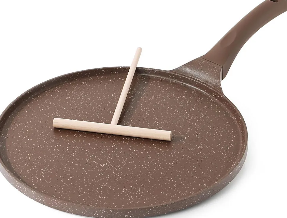 Poêle à Crêpes avec Revêtement Antiadhésive en Granit Suisse 26cm marron