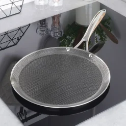 Poêle À Crêpes En Acier Inoxydable COOKCELL 29 Cm Revêtement Antiadhésif Durable Pour Cuisiniers Passionnés
