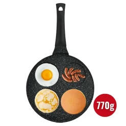 Poêle à crêpes et galettes avec revêtement en marbre 4 emplacements 26cm HGCP264HO