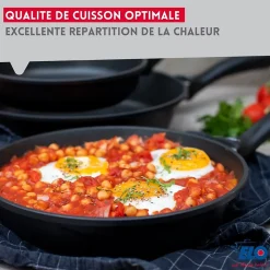 Poêle à frire 32 cm avec couvercle en verre sans PFAS Elo Alucast