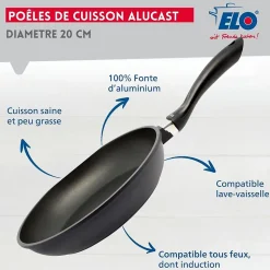 Poêle à frire 20 cm sans PFAS Elo Alucast