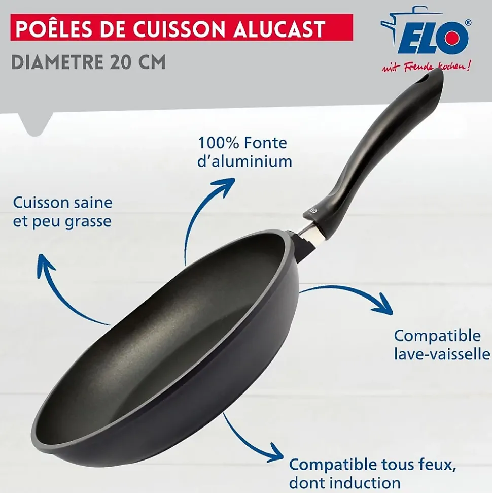 Poêle à frire 20 cm sans PFAS Elo Alucast