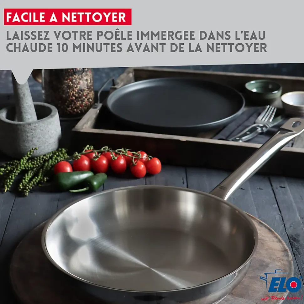 Poêle à frire en inox 18/10 32 cm Elo Profi Therm