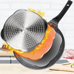 Poêle À Œufs En Granit 4 Alvéoles Black Line 26 Cm