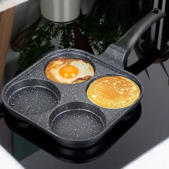 Poêle À Œufs En Granit 4 Trous Diamètre 10 Cm 22x22 Cm Grande