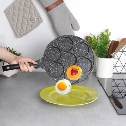 Poêle À Œufs Granit Grande 7 Alvéoles 27 cm Antiadhésive Pour Cuisiniers À Domicile