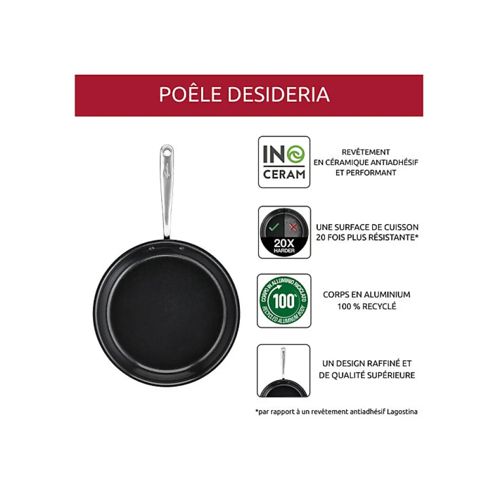 Poêle aluminium 28cm Lagostina 010275040128