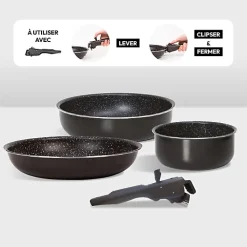 Poêle Aluminium pressé 20 cm Amovible - 5Five