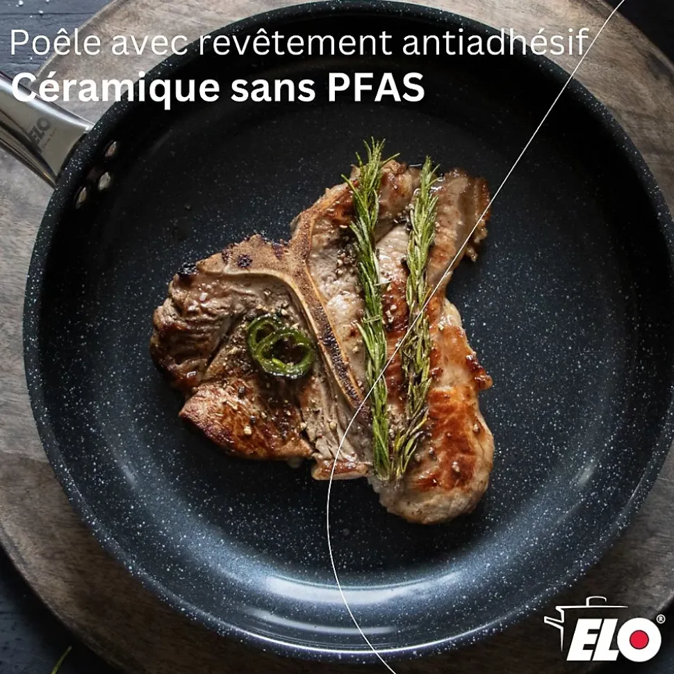 Poêle céramique sans PFAS 24 cm Elo Profi Therm Platinum