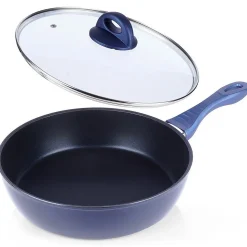 Poêle Diamant Antiadhésive 28 cm DIAMANT avec Couvercle en Verre Pour Cuisiniers Exigeants