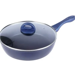 Poêle Diamant Antiadhésive 28 cm DIAMANT avec Couvercle en Verre Pour Cuisiniers Exigeants