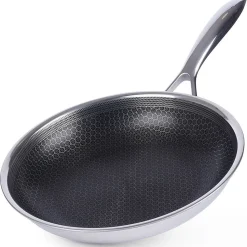 Poêle En Acier Inox Avec Revêtement Antiadhésif COOKCELL 24 Cm Durable Pour Cuisiniers À Domicile Série HYBRYD