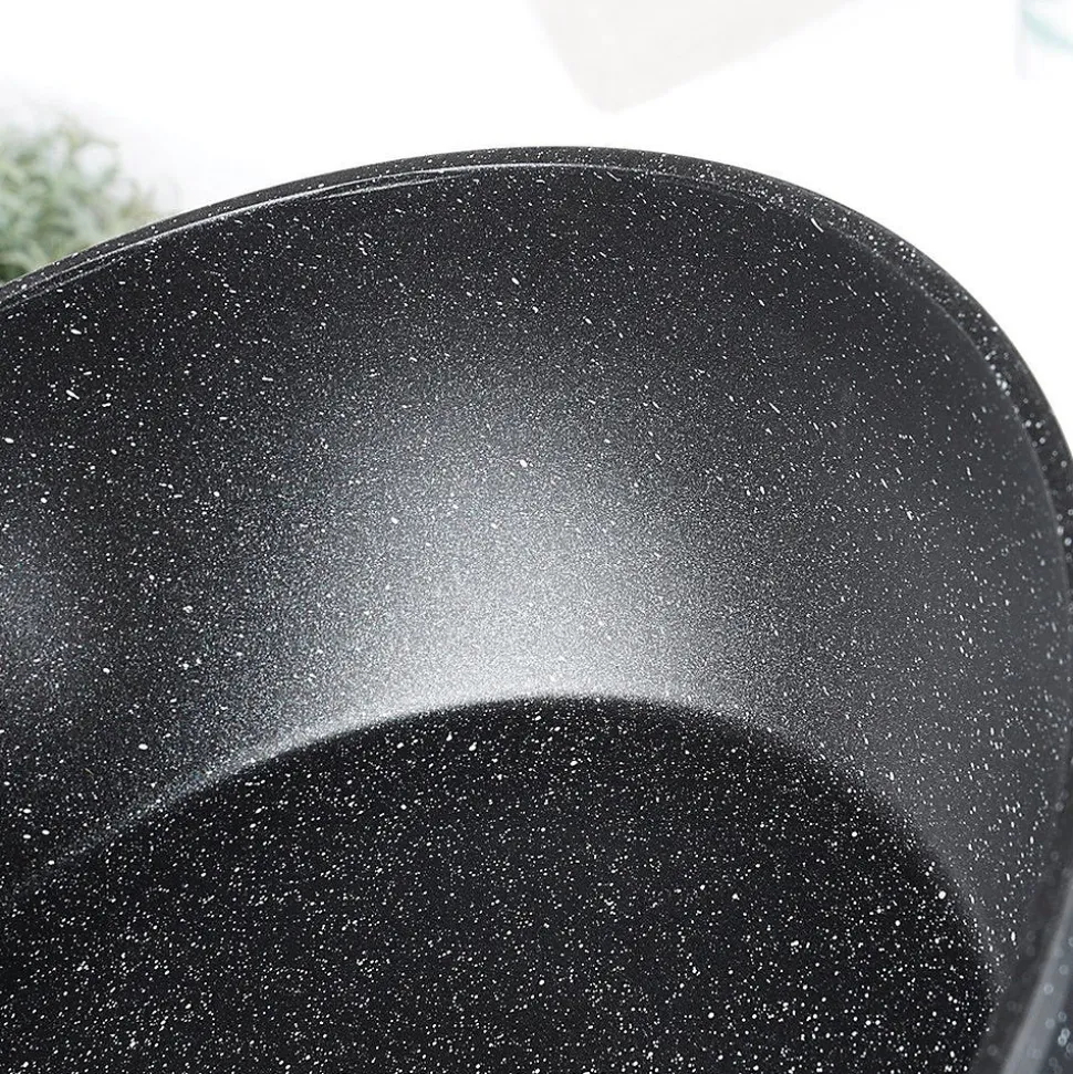 Poêle En Granit Noire Avec Couvercle Verre 28 Cm 3,5 L Blackwood Idéale Pour Cuisson Sauté