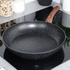 Poêle Granité Aluminium 32 Cm Antiadhésive Black And Wood