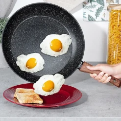 Poêle Granité Aluminium 32 Cm Antiadhésive Black And Wood