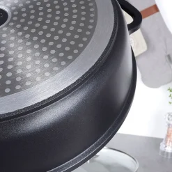 Poêle Granit GRANDE 24 cm Avec Couvercle Verre Antiadhésif 2,5 L Pour Cuisiniers Exigeants