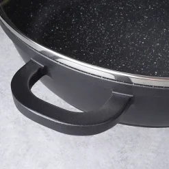 Poêle Granit GRANDE 24 cm Avec Couvercle Verre Antiadhésif 2,5 L Pour Cuisiniers Exigeants