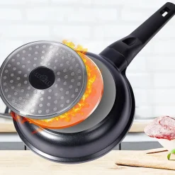 Poêle Granit Grande 18 cm Revêtement Pfluon Granit Antiadhésive Pour Cuisine Saine Débutants