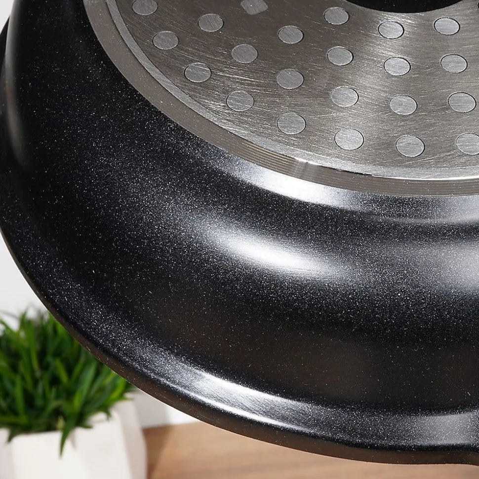 Poêle Granit Grande 18 cm Revêtement Pfluon Granit Antiadhésive Pour Cuisine Saine Débutants