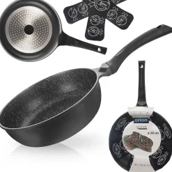 Poêle Granit Profonde Antiadhésive 28 Cm Avec Manche Robuste