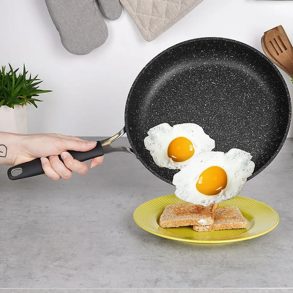 Poêle Granitée Antiadhésive STONER 26 Cm Pour Cuisson Saine Et Facile Pour Cuisiniers Débutants