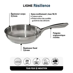 Poêle Inox 28 cm Resilience - 5Five