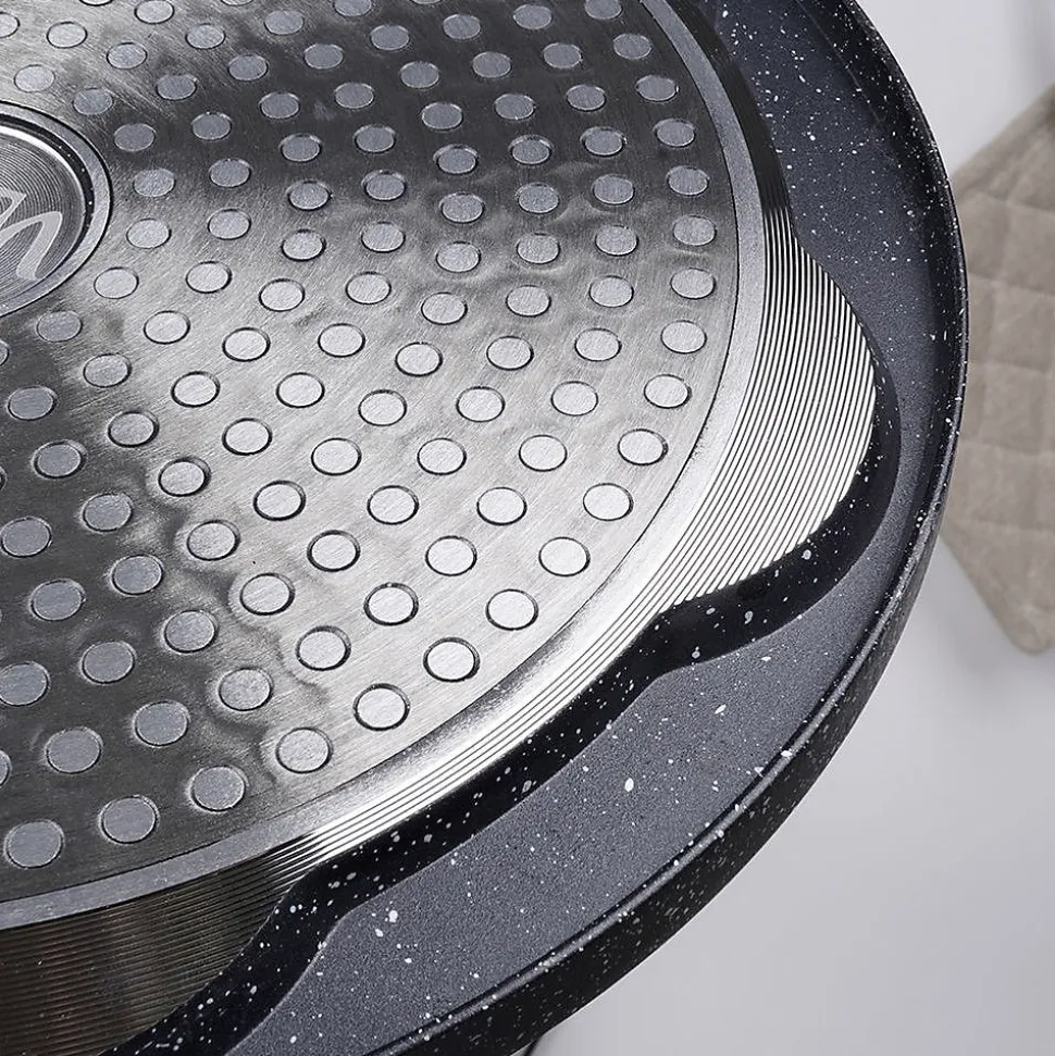 Poêle Œufs Granit 7 Alvéoles de 8 cm Antiadhésive Black Wood 26 cm