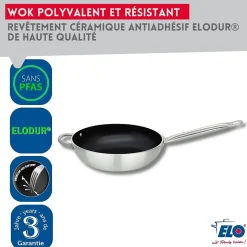 Poêle wok 28 cm céramique sans PFAS Bistro Line Elo