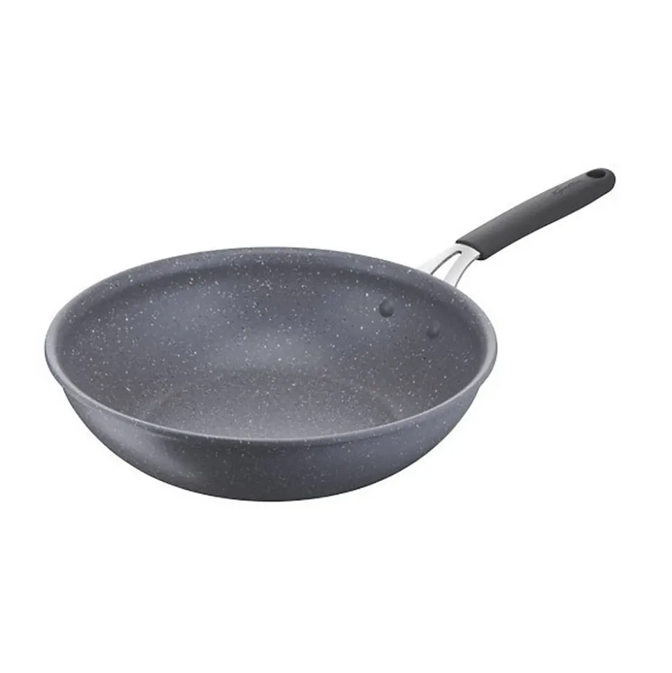 Poêle wok aluminium 28cm Lagostina 012163041828 tempra minéral