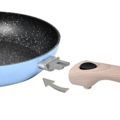 Poêle en aluminium bleu H. 10,5 x L. 29 cm Durandal Equilibre Céramique