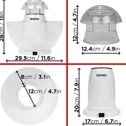 POP50 WE Machine à popcorn 1200W Sans huile Bol démontable 60 g de pop corn en 3 minutes Cuisson à air chaud Duronic