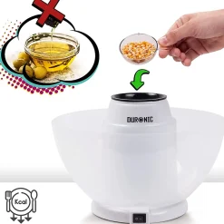 POP50 WE Machine à popcorn 1200W Sans huile Bol démontable 60 g de pop corn en 3 minutes Cuisson à air chaud Duronic