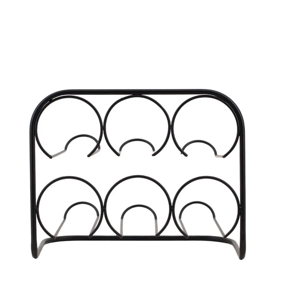 Porte bouteille moderne en métal noir