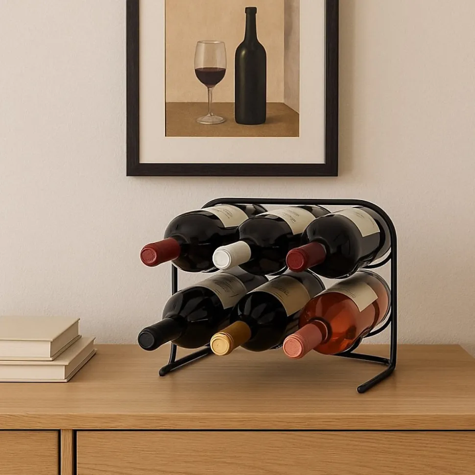 Porte bouteille moderne en métal noir