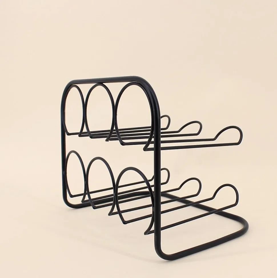 Porte bouteille moderne en métal noir