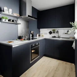 Porte de colonne de cuisine Stevia bleu mat L. 60 cm x H. 70 cm GoodHome