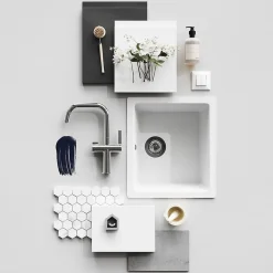 Porte de colonne de cuisine Garcinia blanc brillant L. 60 cm x H. 55 cm GoodHome