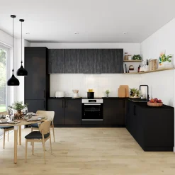 Porte de meuble de cuisine Stevia noir mat l. 40 cm x H. 72 cm GoodHome