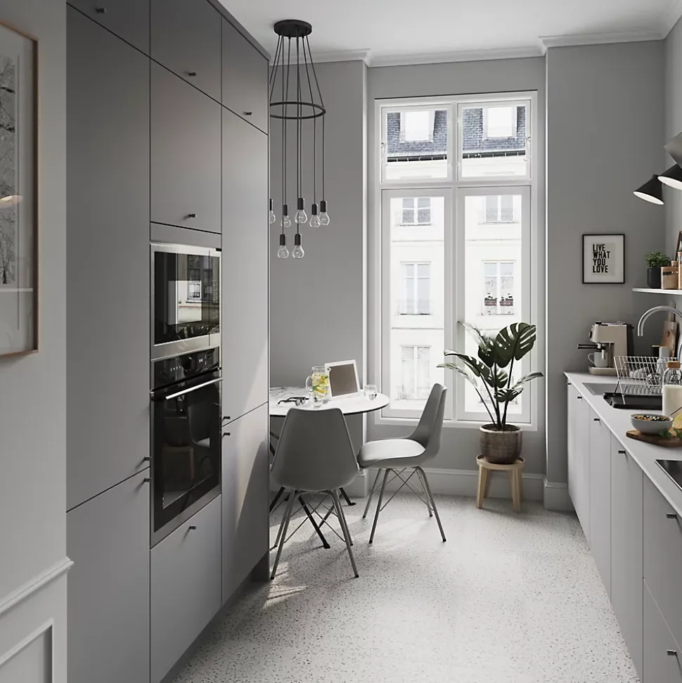 Porte de meuble de cuisine Stevia gris mat l. 60 cm x H. 72 cm GoodHome