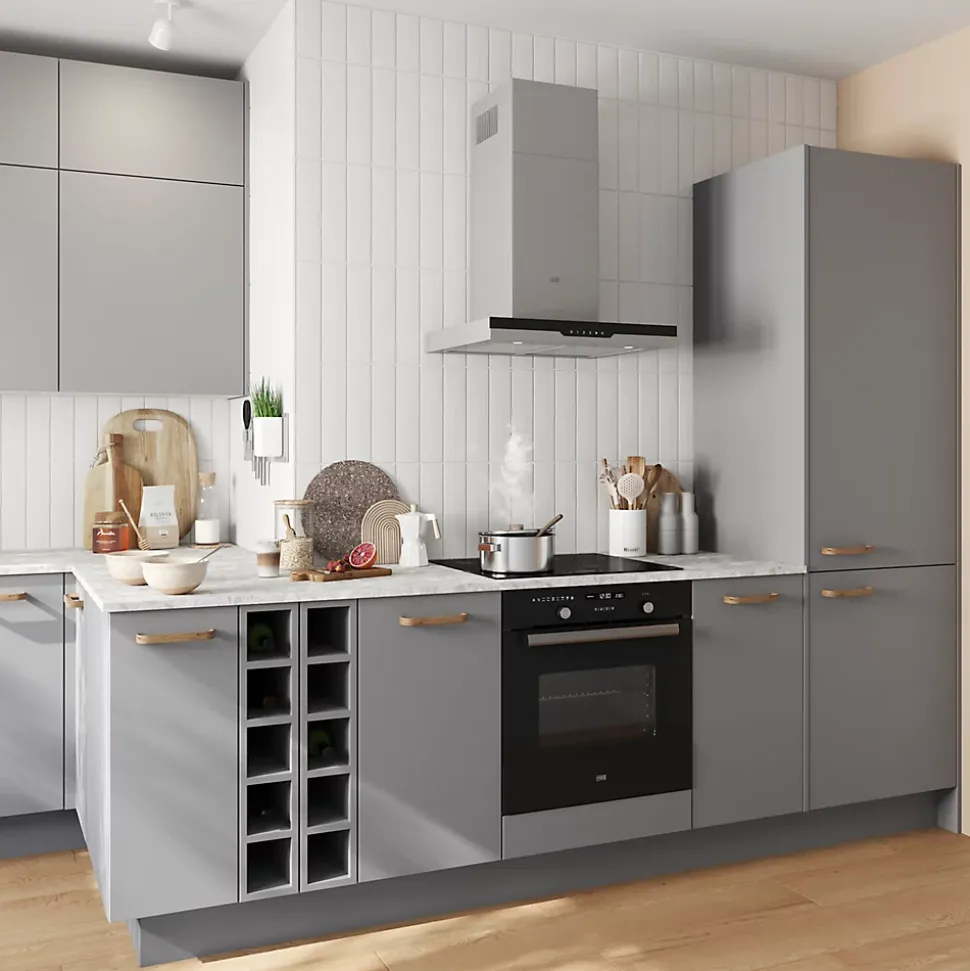 Porte de meuble de cuisine Stevia gris mat l. 60 cm x H. 72 cm GoodHome