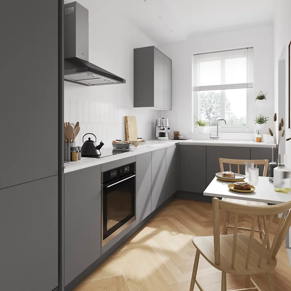 Porte de meuble de cuisine Stevia gris mat l. 60 cm x H. 72 cm GoodHome